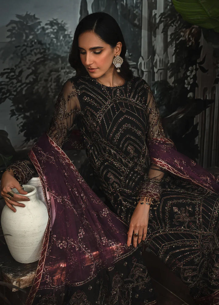 Zarif Women Unstitched Embroidered Net 3 Piece Suit ZR26UFC ZLR 04 NIGHT GLOW - Festive Collection