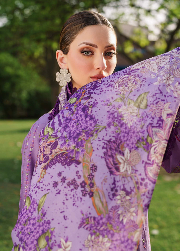 Shurooq Unstitched Luxury Lawn Embroidered 3 Piece SQ25 D-04 Portia - Festive Collection