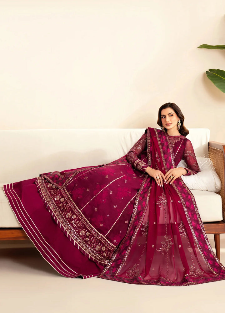 Xenia Formal Luxury Unstitched Embroidered Chiffon Suits 3 Piece XE25FL XF-972 Ersa - Formals Collection