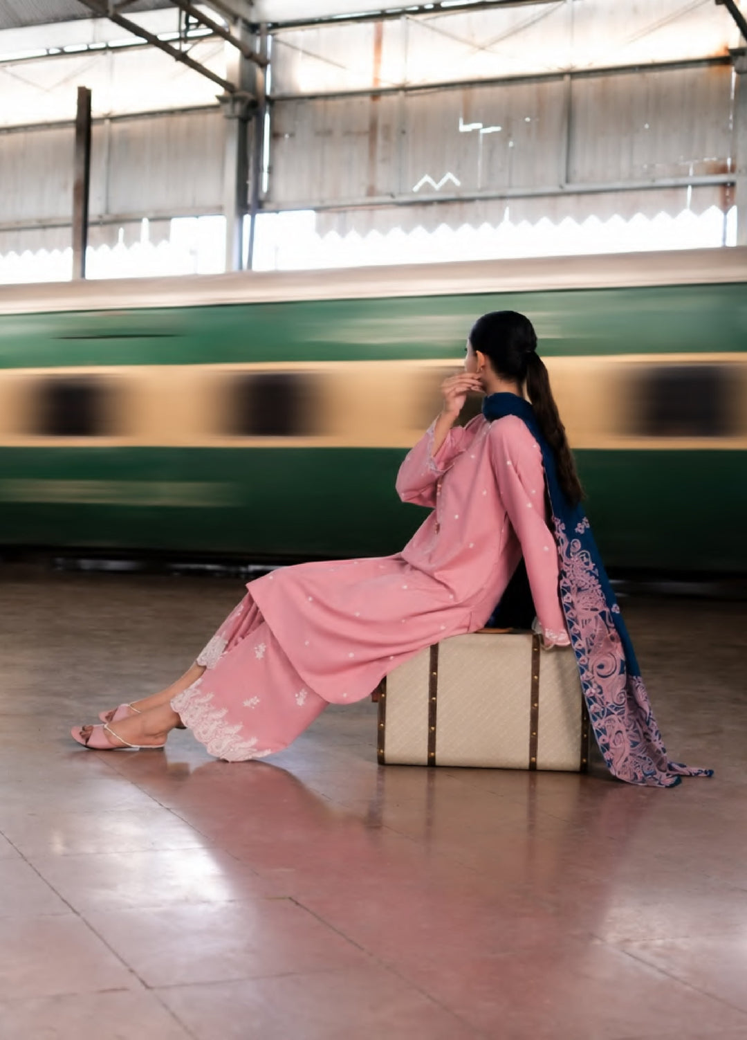 Summer Travels by Casuallite RTW Embroidered Cotton Lawn 3 Piece Suit CL26ULST OUTFIT 01 BLUSH BREEZE - Casual Collection
