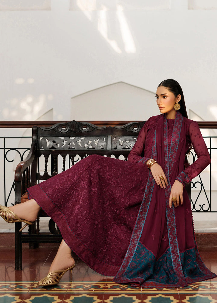 Nourah by Zarif Unstitched Embroidered Chiffon 3 Piece Suit ZR26UCN Nourah MAHAL ZF/ZQH/MAHAL 04 - Festive Collection