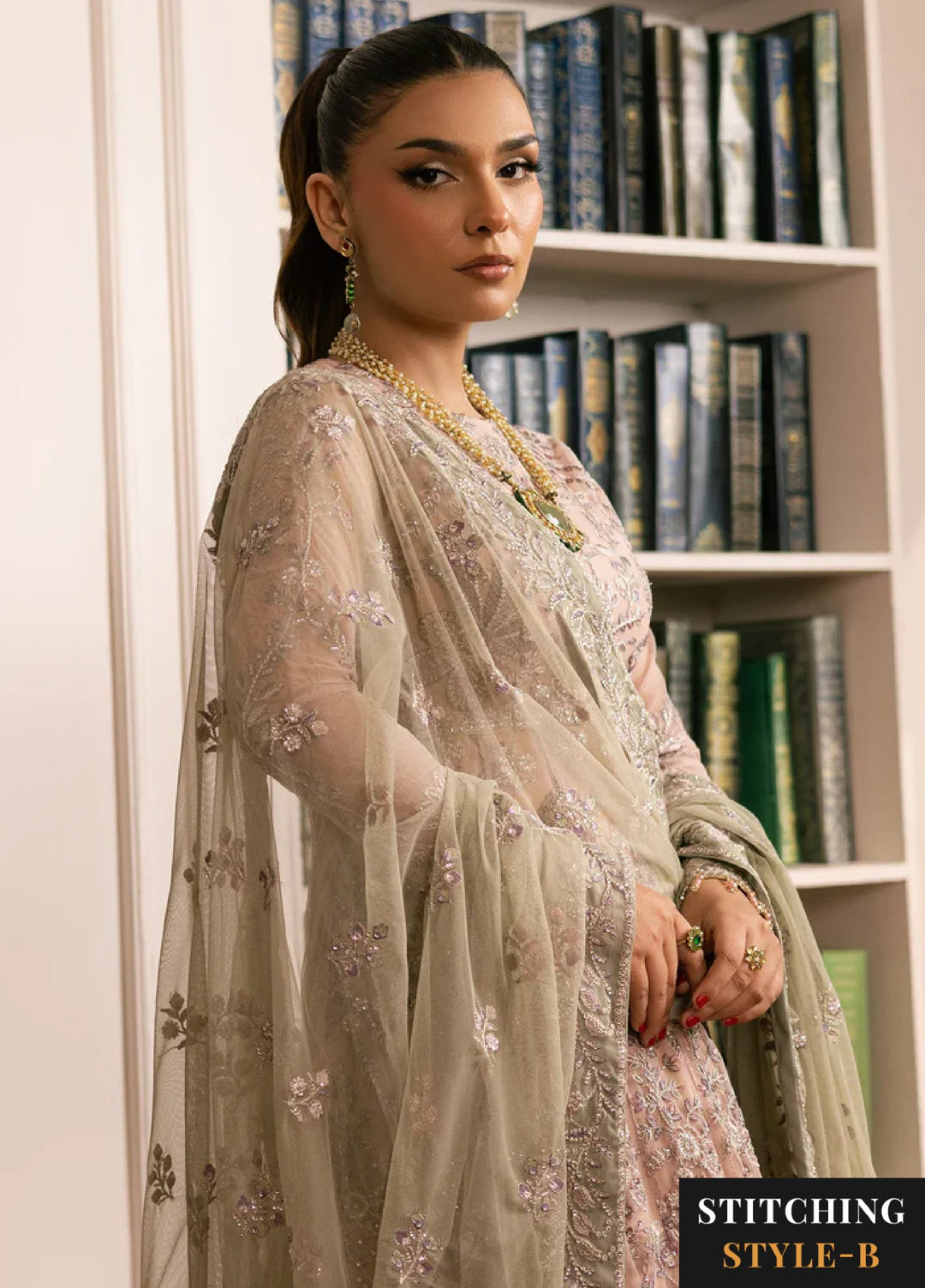 Zarif Women Unstitched Embroidered Net 3 Piece Suit ZR26UFC ZRI 01 DIVAAN - Festive Collection