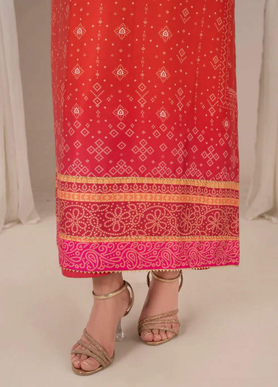 Bandhani by Chandan Nagri Women Pret Embroidered Silk 3 Piece Suit Darya - Formals Collection