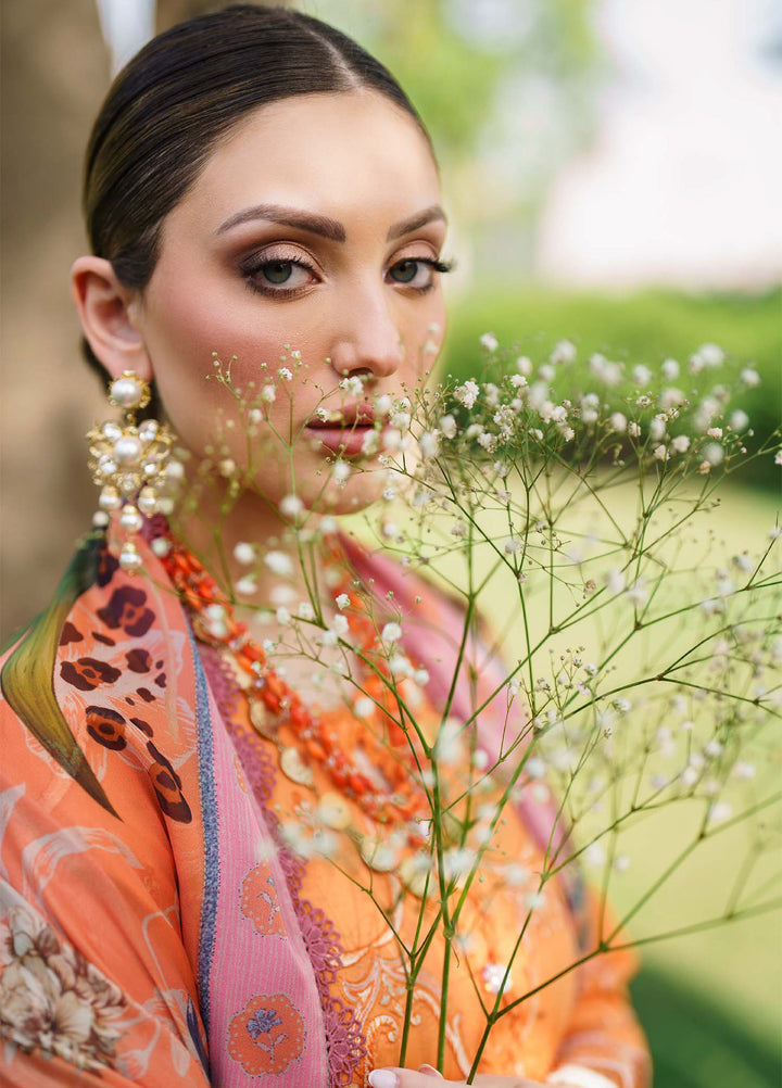 Shurooq Unstitched Luxury Lawn Embroidered 3 Piece SQ25 D-08 Dawn - Festive Collection