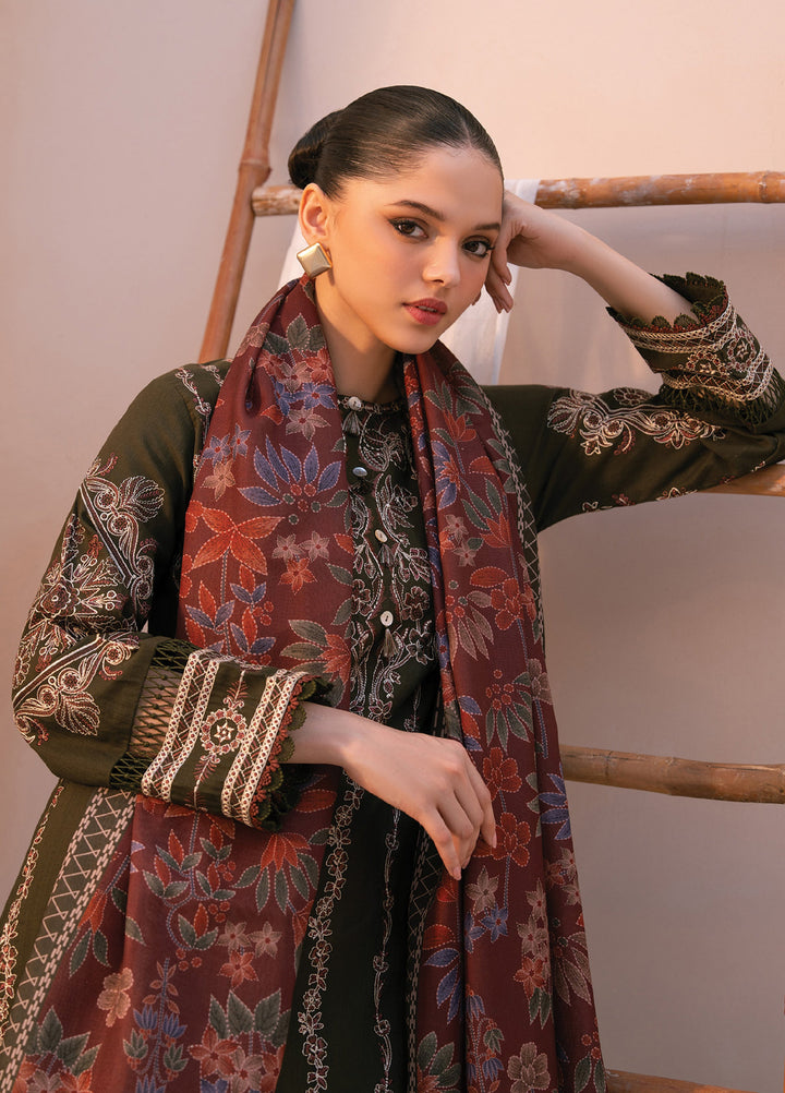 Xenia Unstitched Slub Khaddar Unstitched Embroidered Suits 3 Piece XE25SK D-06 Durrah - Winter Collection