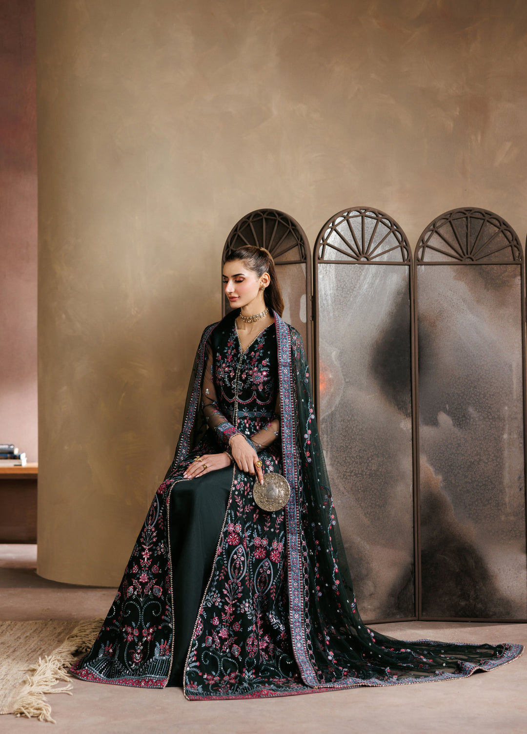 Zaryah by Zarif Unstitched Embroidered Net 3 Piece Suit ZR26UZF ZF-ZYR-PARWAN-03 - Festive Collection