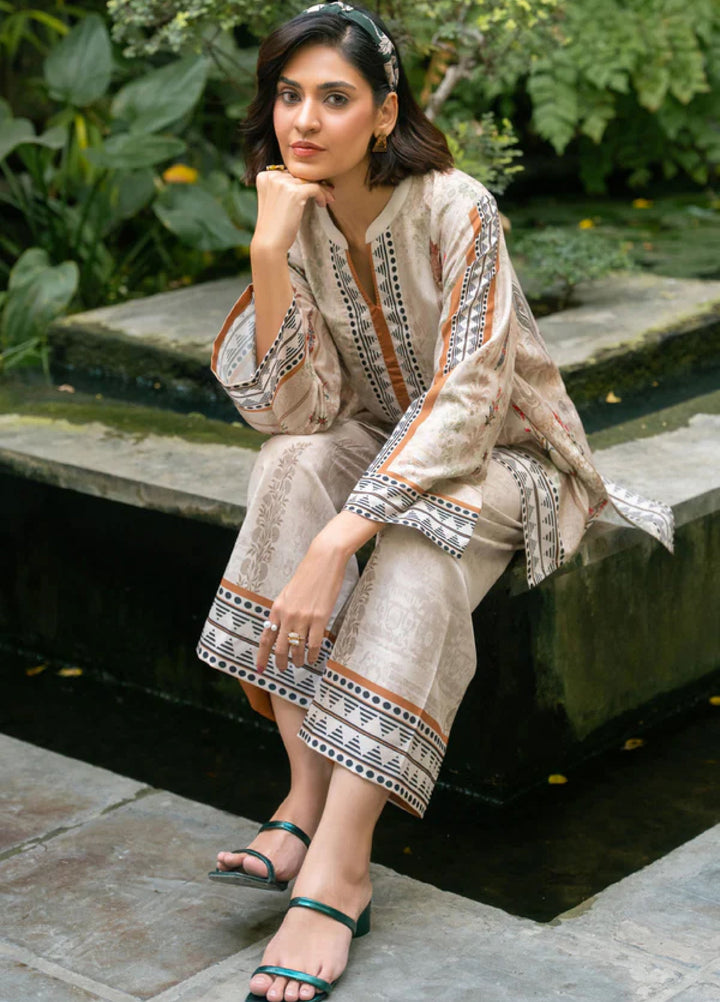 Nairah Women Pret Printed Arabic Lawn Suit NAH26PN Dune Sand - Spring Collection