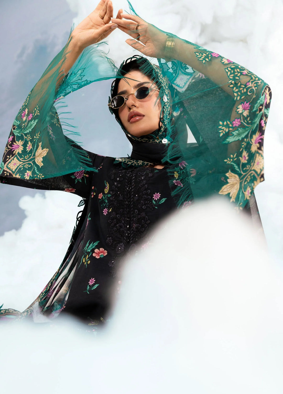 M Basics by Maria B Unstitched Embroidered Lawn 3 Piece Suit MB26SSEL MB-CUSV14-01B - Eid Collection