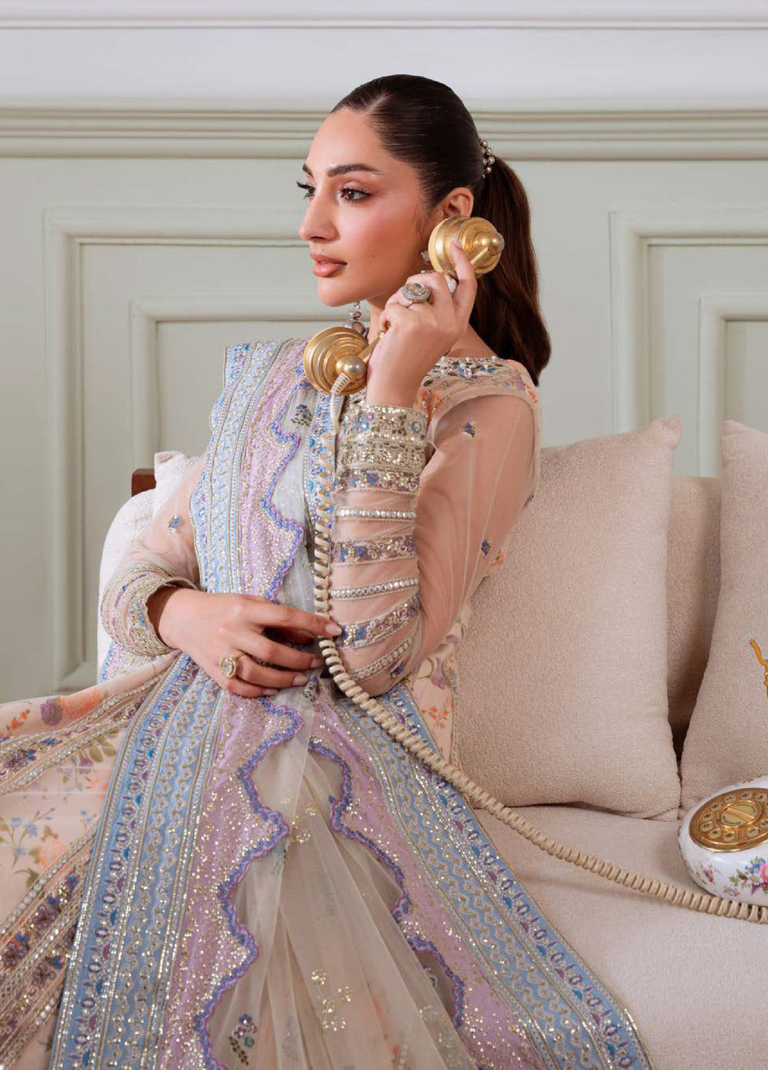 Elanora by Nureh Embroidered Unstitched Luxury Chiffon 3 Piece Suits NU25EC NEL-80 - Festive Collection