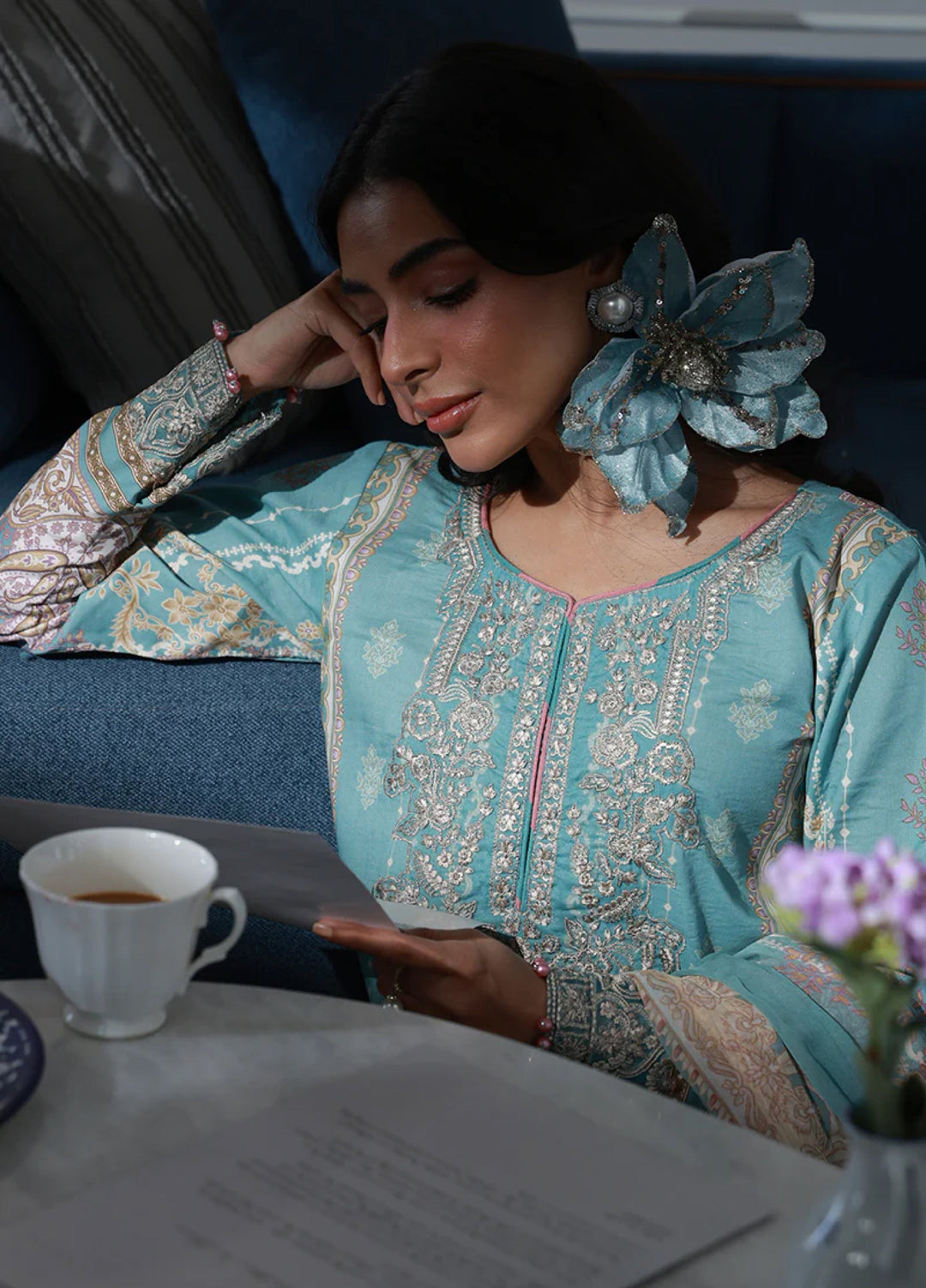 Delia by Gulaal Unstitched Embroidered Lawn 3 Piece Suit GL26UD D-1 Eidra - Summer Collection