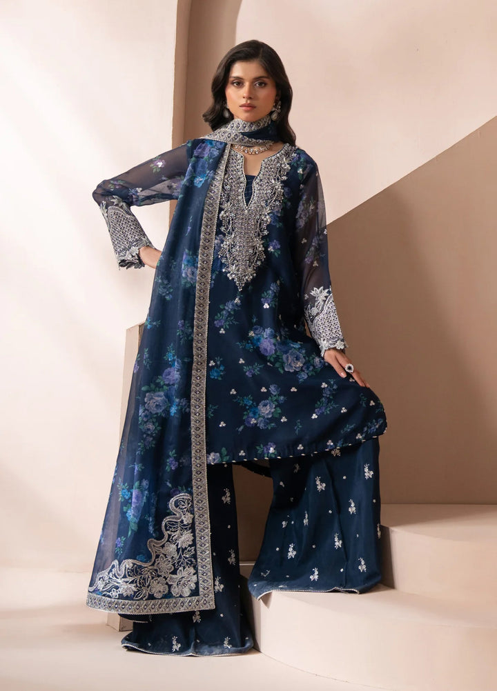 Xenia Formals Unstitched Embroidered Chiffon 3 Piece Suit XF26UF D-05 Omaira - Festive Collection