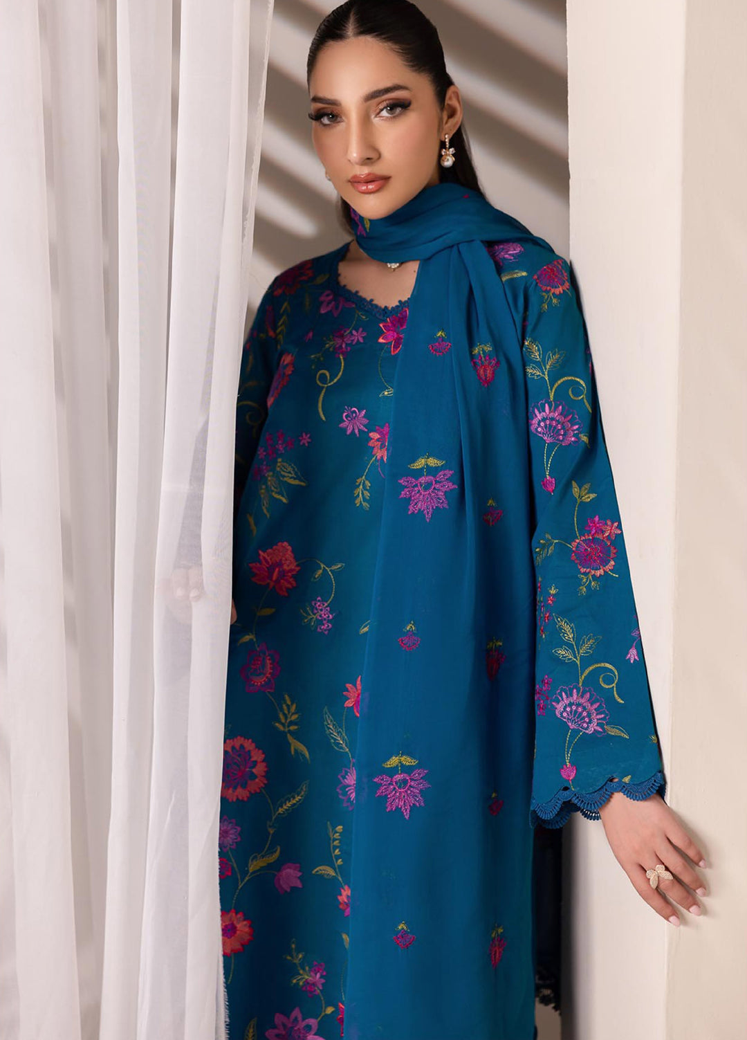 RajBari Exclusive Unstitched Embroidered Lawn 3 Piece Suit RB26UE D-11 - Summer Collection