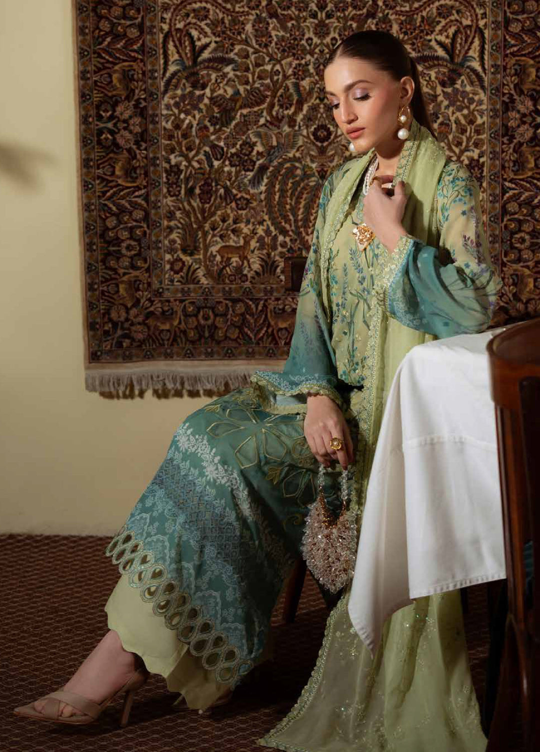 Maya by Nureh Unstitched Embroidered Swiss Lawn 3 Pcs Suit NU26UM NS-161 - Summer Collection