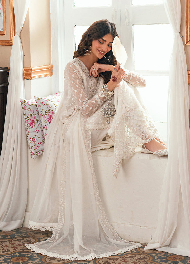 Eid Ensembles by Azure Unstitched Embroidered Chiffon 3 Piece Suit AZ26UEE ES-132 Mangolia - Eid Collection