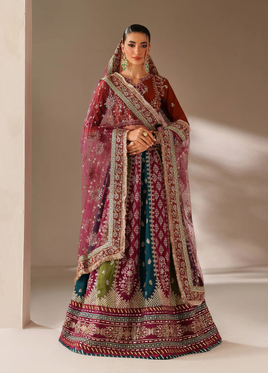 Xenia Formal Unstitched Luxury Raw Silk Suits 3 Piece XE25FL Ainea - Formals Collection