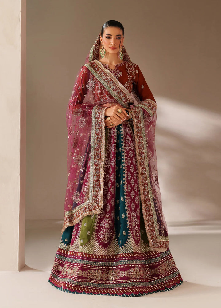 Xenia Formal Unstitched Luxury Raw Silk Suits 3 Piece XE25FL Ainea - Formals Collection