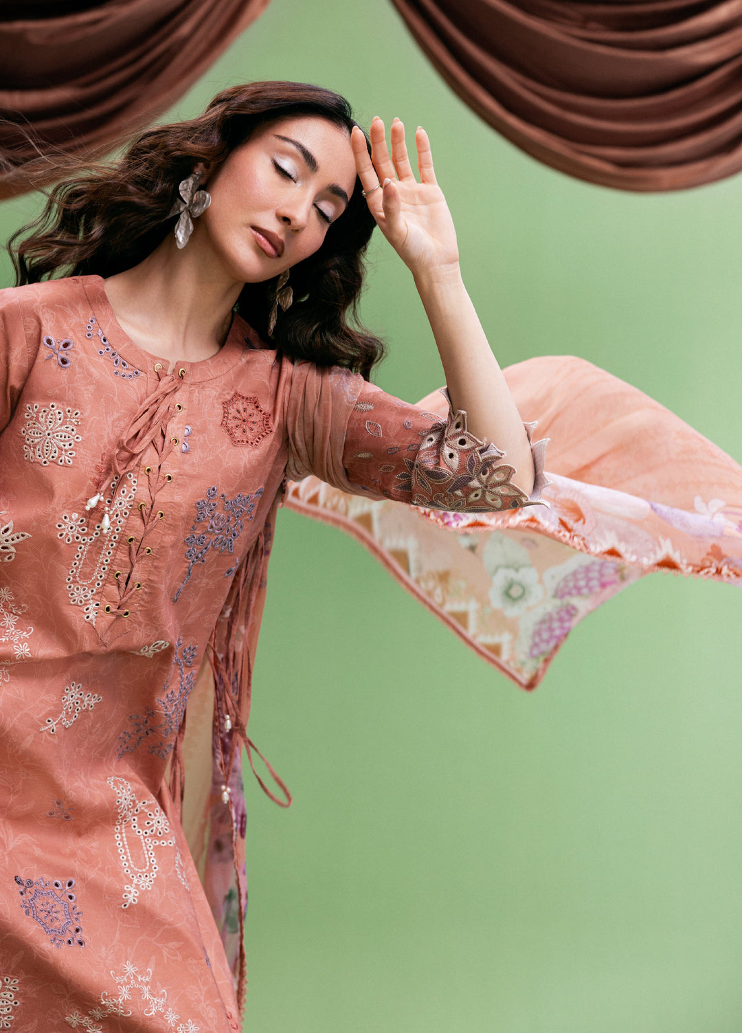 Zync by Florent Unstitched Embroidered Printkari Lawn 3 Piece Suit FL26UZP FZ-1B - Summer Collection