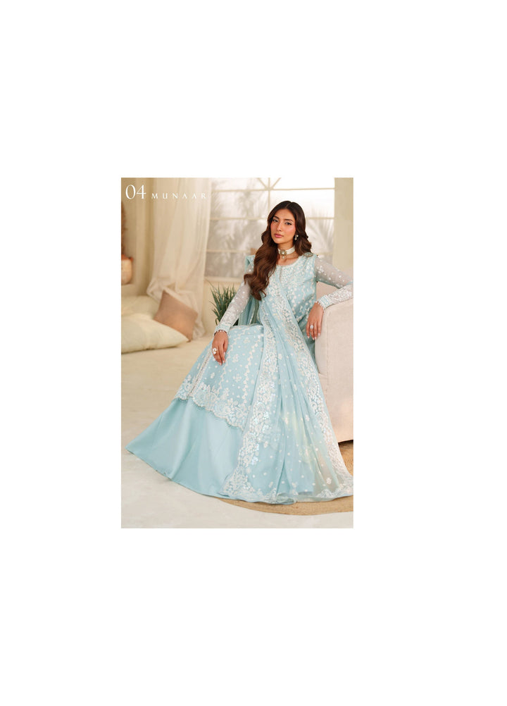 Meesa by Zarif Unstitched Chiffon Embroidered Suits 3 Piece ZR25UF ZRF-ML-04 MUNAAR - Winter Collection