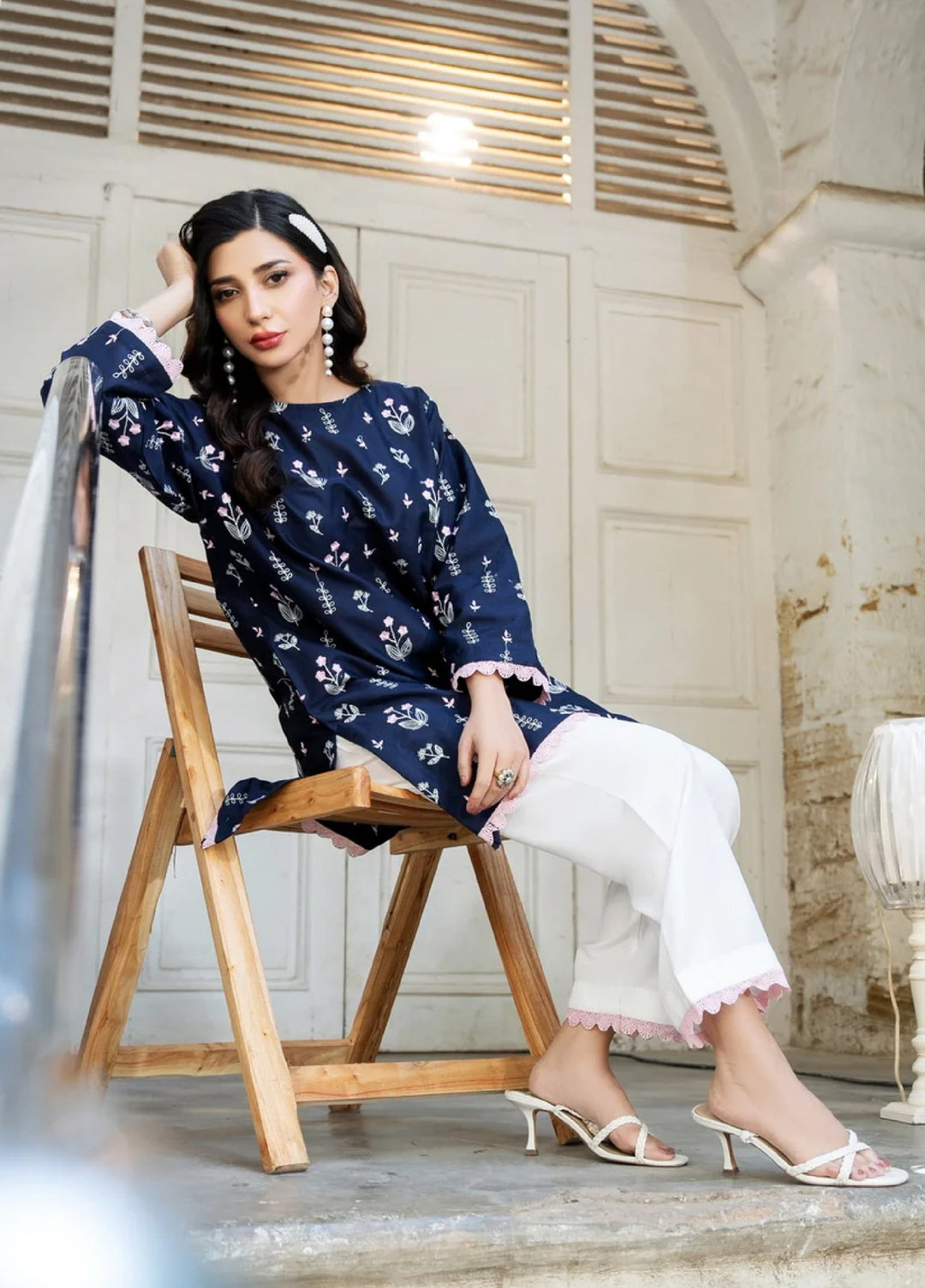 Dhaga Women RTW Embroidered Poly Cambric 2 Piece DHG26PCN Roselle - Eid Collection
