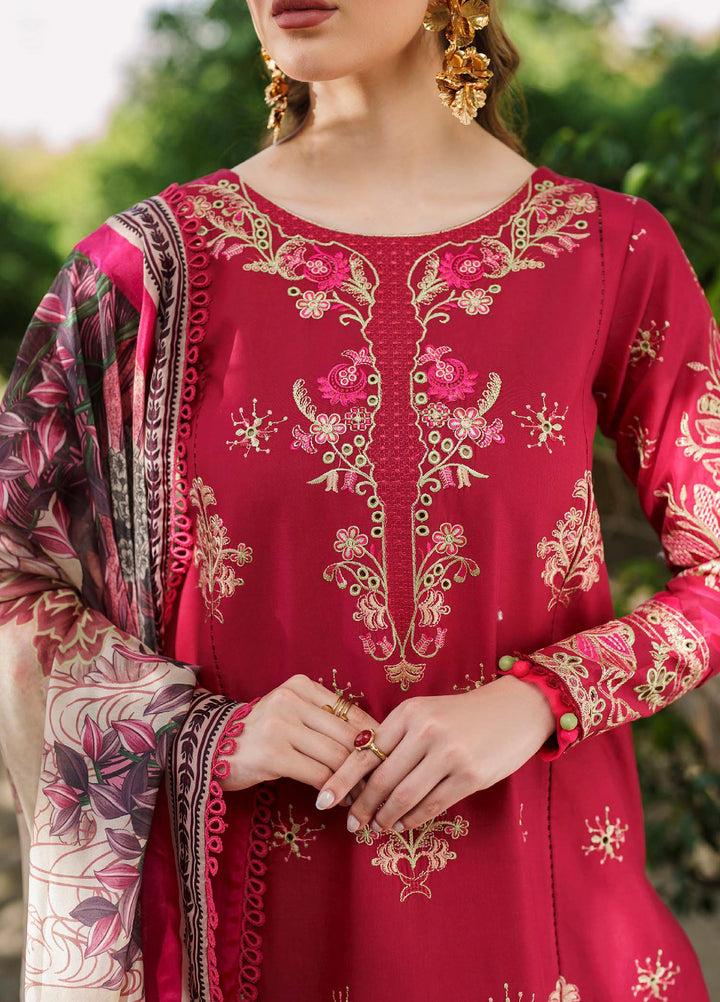 Shurooq Unstitched Luxury Lawn Embroidered 3 Piece SQ25 D-06 Gazelle - Festive Collection