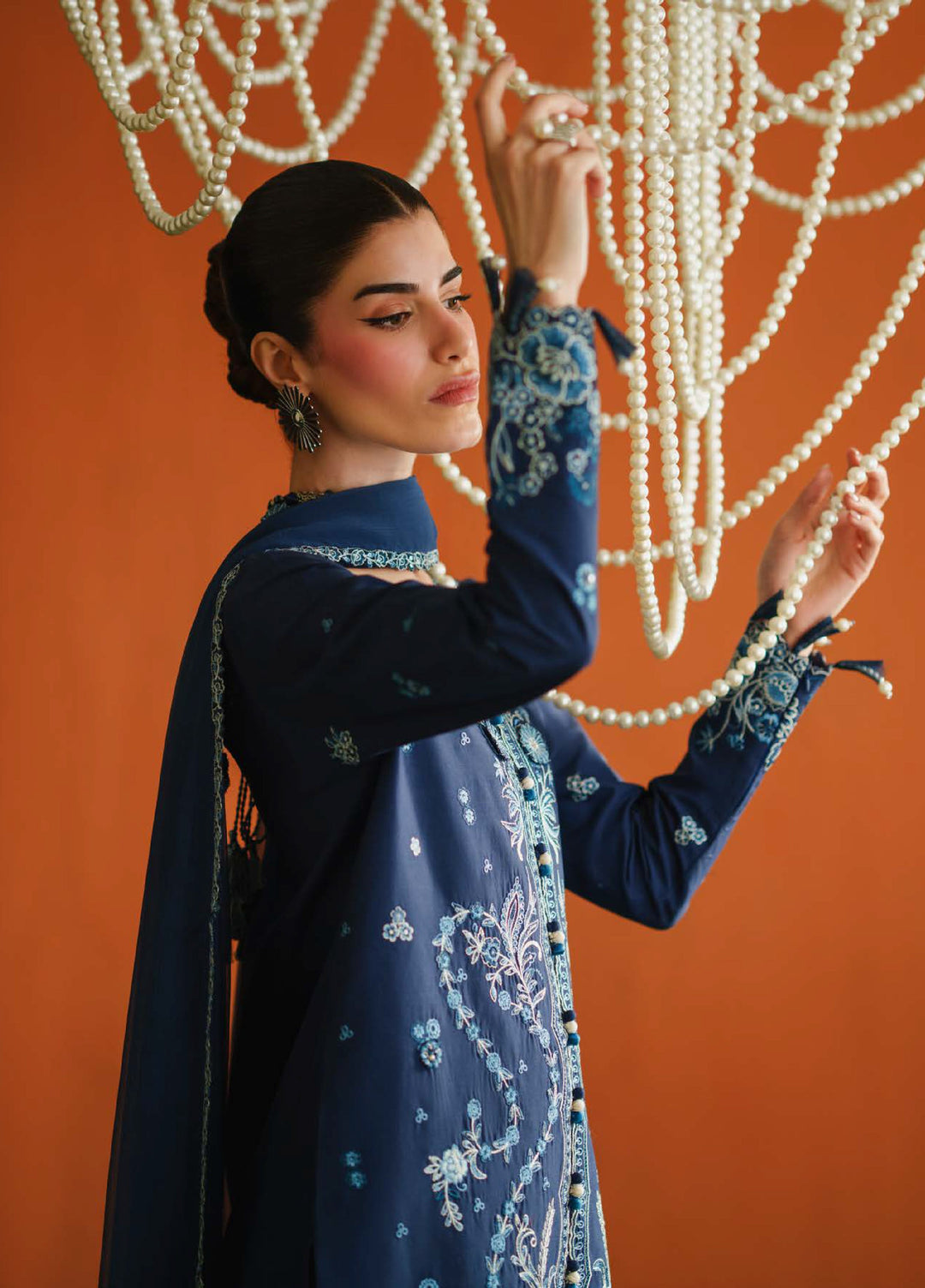 Blooming Flower by Zariya Unstitched Embroidered Lawn 3 Piece Suit ZRY26ULB NEVE ZB-60104 - Festive Collection