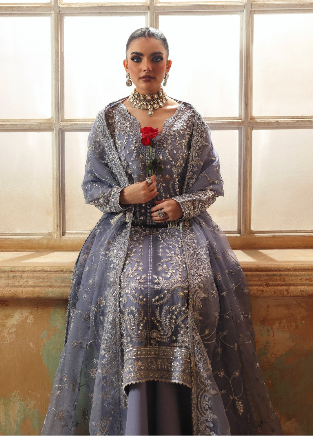 Zyra Unstitched Embroidered Organza 3 Piece Suit ZY26UW D-3 Muse - Wedding Collection