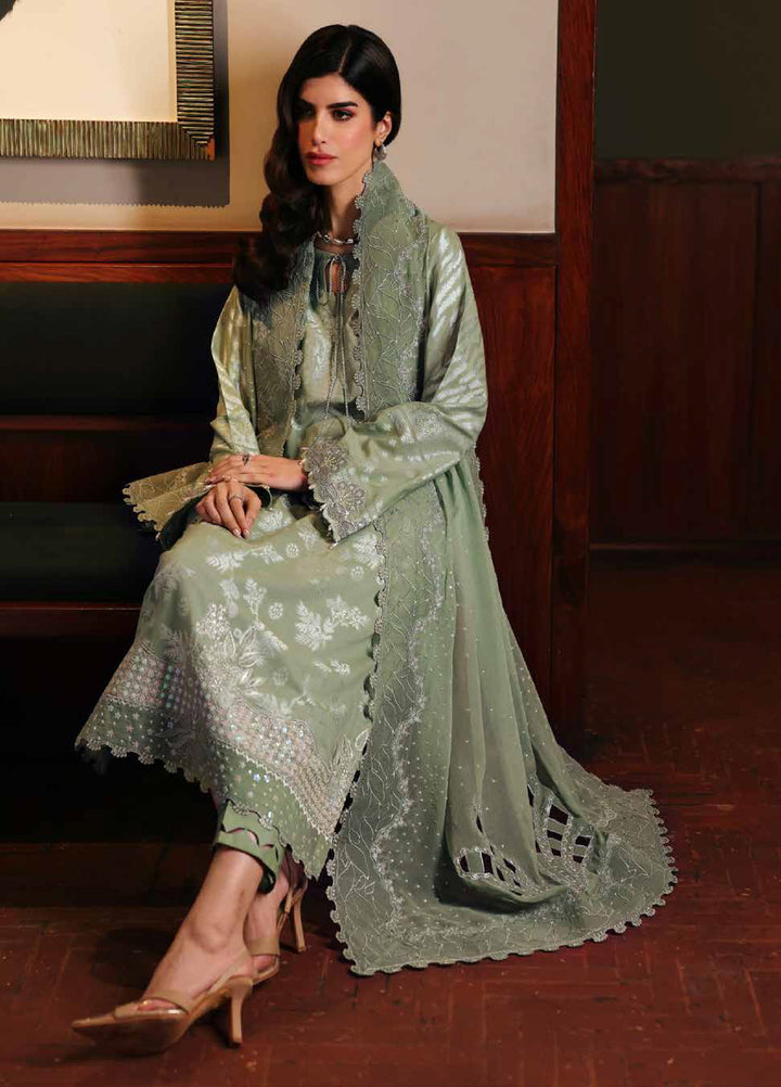 Nureh Exclusive Unstitched Embroidered Lawn Jacquard 3 Piece Suit NU26EU NE-226 - Festive Collection