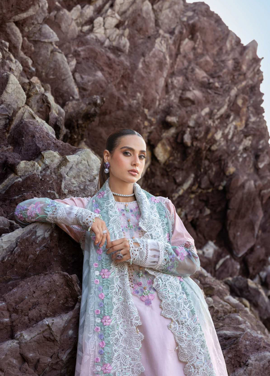 Mahiymaan by Al Zohaib Unstitched Embroidered Luxury Lawn 3 Piece Suit AZ26UM D-4 - Festive Collection