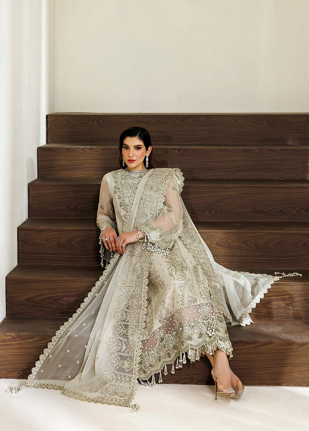 Aymal by Alizeh Fashion Handcrafted Unstitched Embroidered Chiffon 3 Pcs Suit AF26UAC 06-NAVYA - Festive Collection