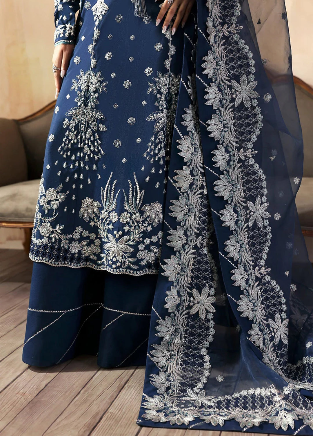 Zarposh Unstitched Embroidered Raw Silk 3 Piece Suits ZP26UF Inara - Festive Collection