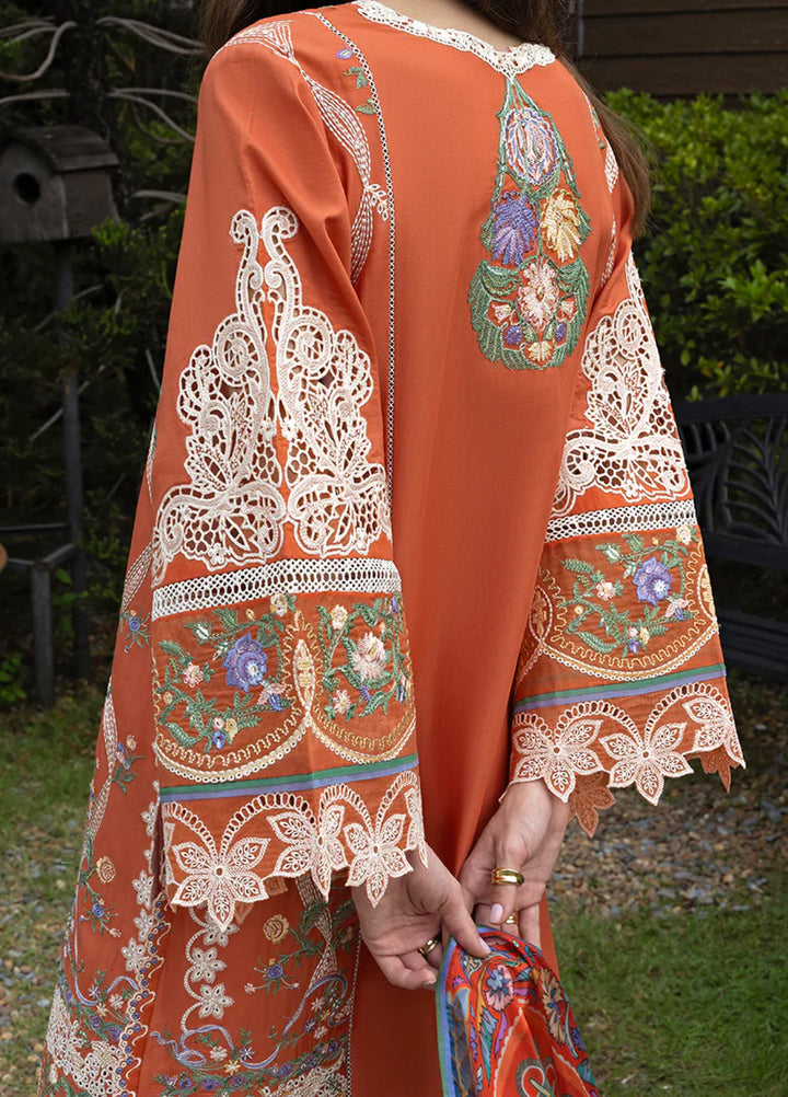 Mon Tresor by Esmel Unstitched Embroidered Luxury Lawn 3 Piece Suit EML26UMT D1-Vita - Summer Collection