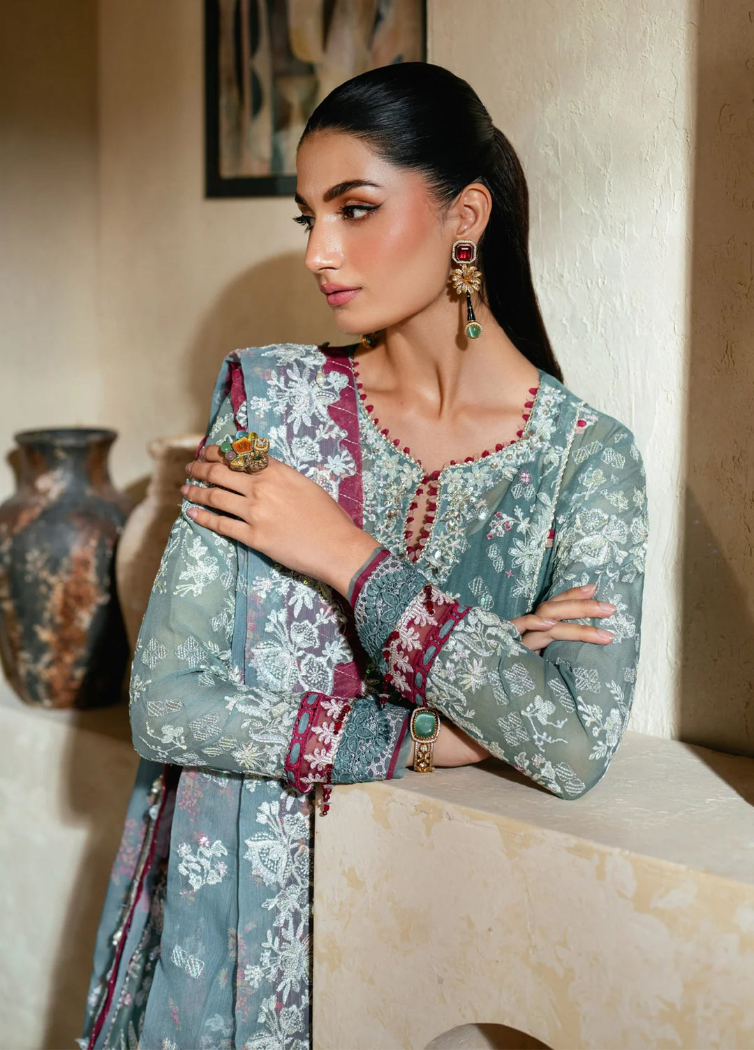 Xenia Formal Luxury Unstitched Embroidered Chiffon Suits 3 Piece XE25FL D-09 Elysia - Formals Collection