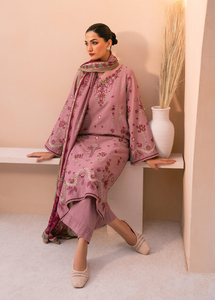 Xenia Unstitched Slub Khaddar Unstitched Embroidered Suits 3 Piece XE25SK D-08 Daneen - Winter Collection