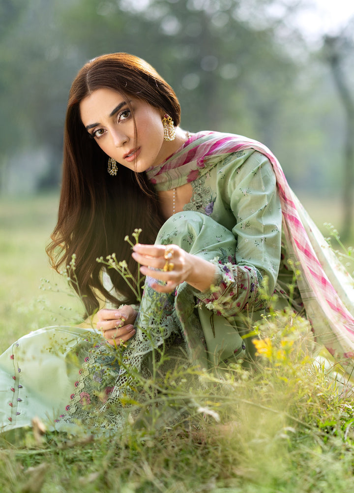 Elaf Premium Chikankari Unstitched Printed Lawn 3 Piece Suit EL26UPC ERC-7B NAHL - Summer Collection