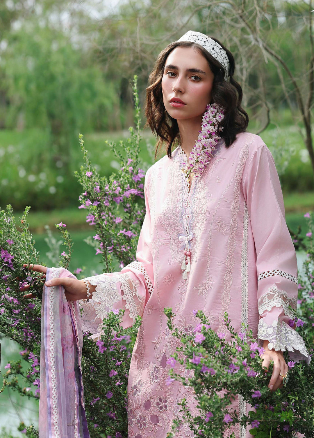 The Secret Garden by Mushq Unstitched Embroidered Lawn 3 Piece Suit MU26USG Rosewood Secret HUNSS260410 - Festive Collection