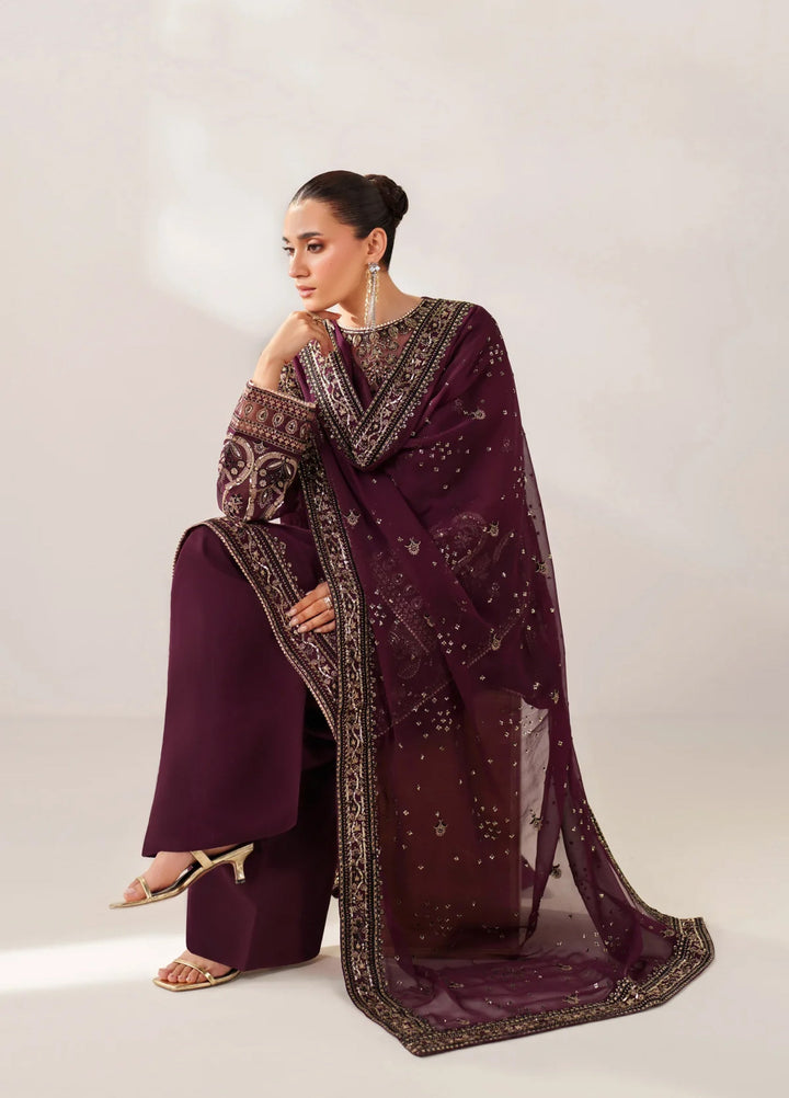 Xenia Formal Luxury Unstitched Embroidered Chiffon Suits 3 Piece XE25FL XF-982 Nuri - Formals Collection