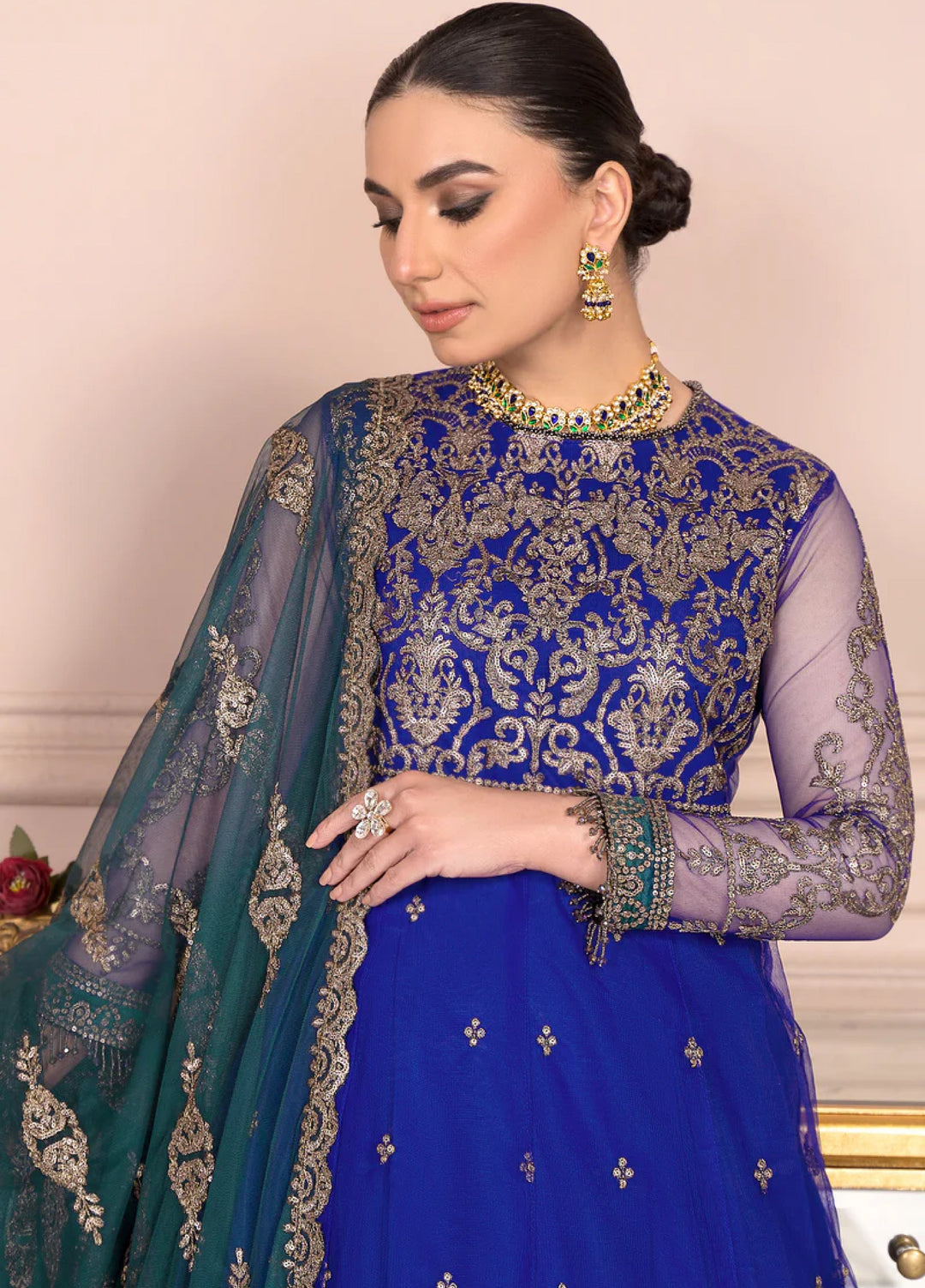 Zarif Women Unstitched Embroidered Net 3 Piece Suit ZR26UFC ZA 09 ROYAL - Festive Collection