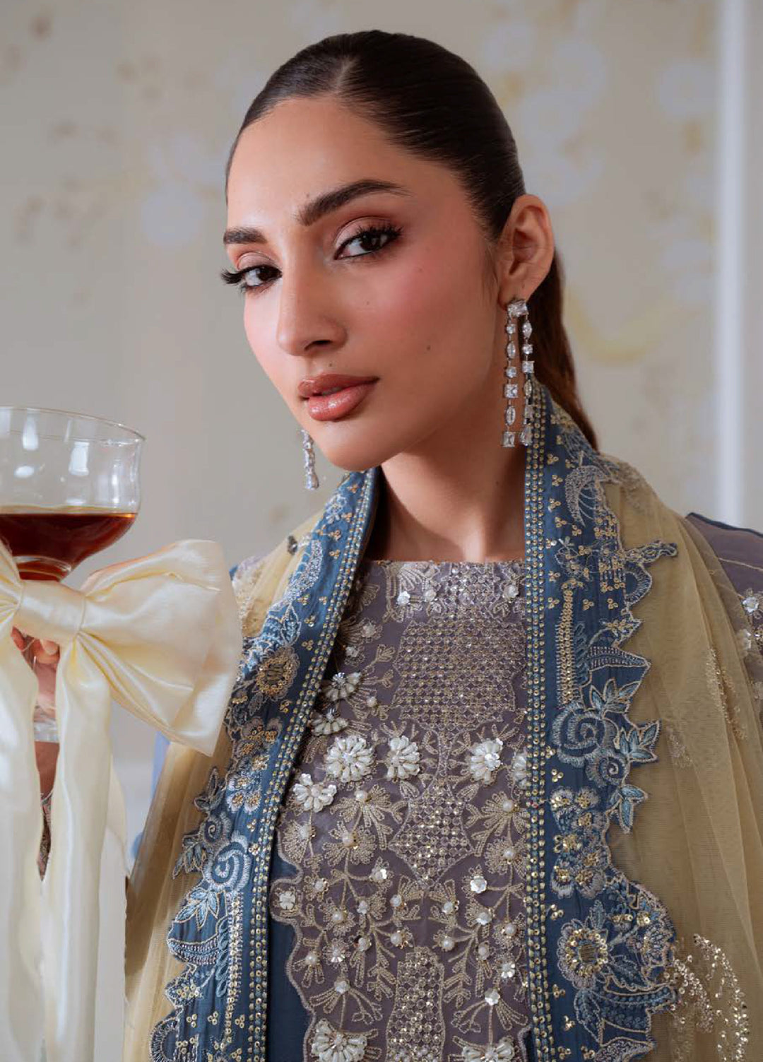 Elanora by Nureh Embroidered Unstitched Luxury Chiffon 3 Piece Suits NU25EC NEL-82 - Festive Collection