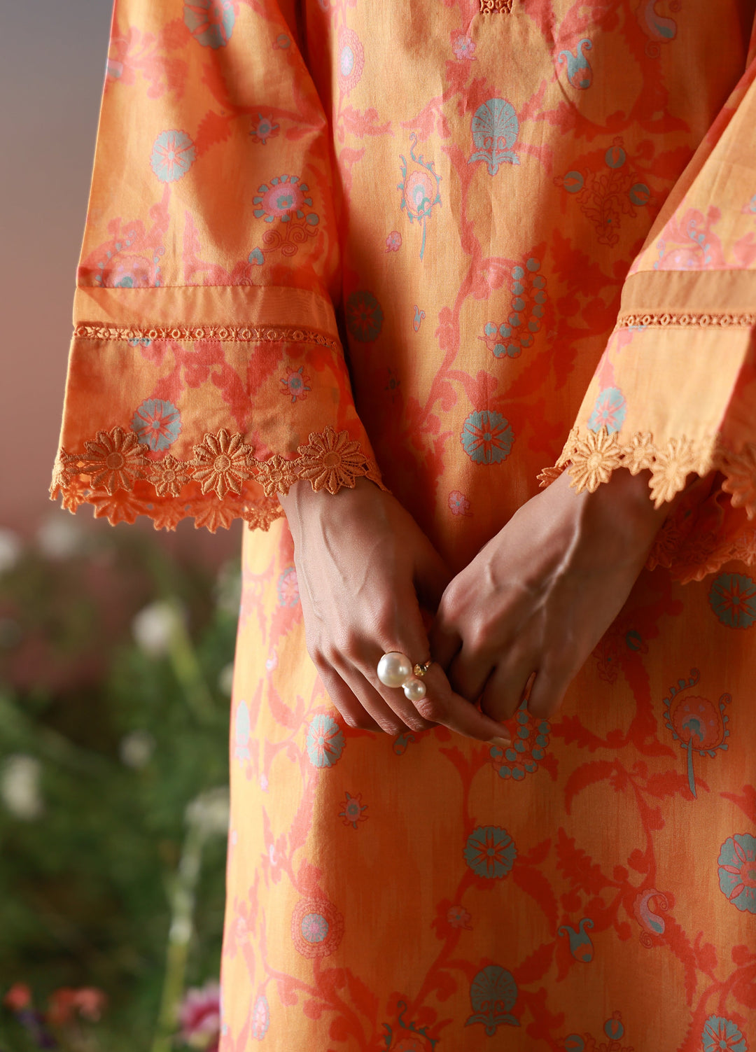 Mirha by Sahar Unstitched Printed Lawn 3 Piece Suit SS1-26-02 Amber Petals - Summer Collection