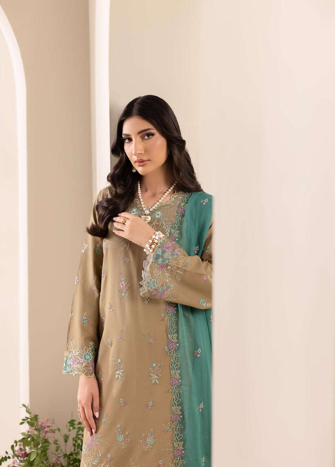 RajBari Exclusive Unstitched Embroidered Lawn 3 Piece Suit RB26UE D-3 - Summer Collection