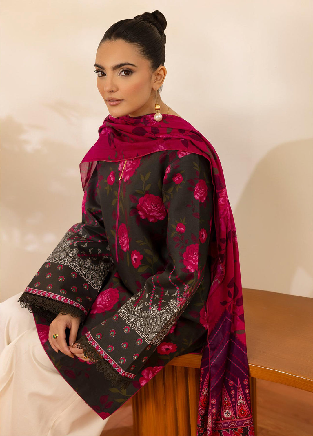 Nissa by RajBari Unstitched Printed Lawn 3 Piece Suit RB26ULN D-02 - Casual Collection