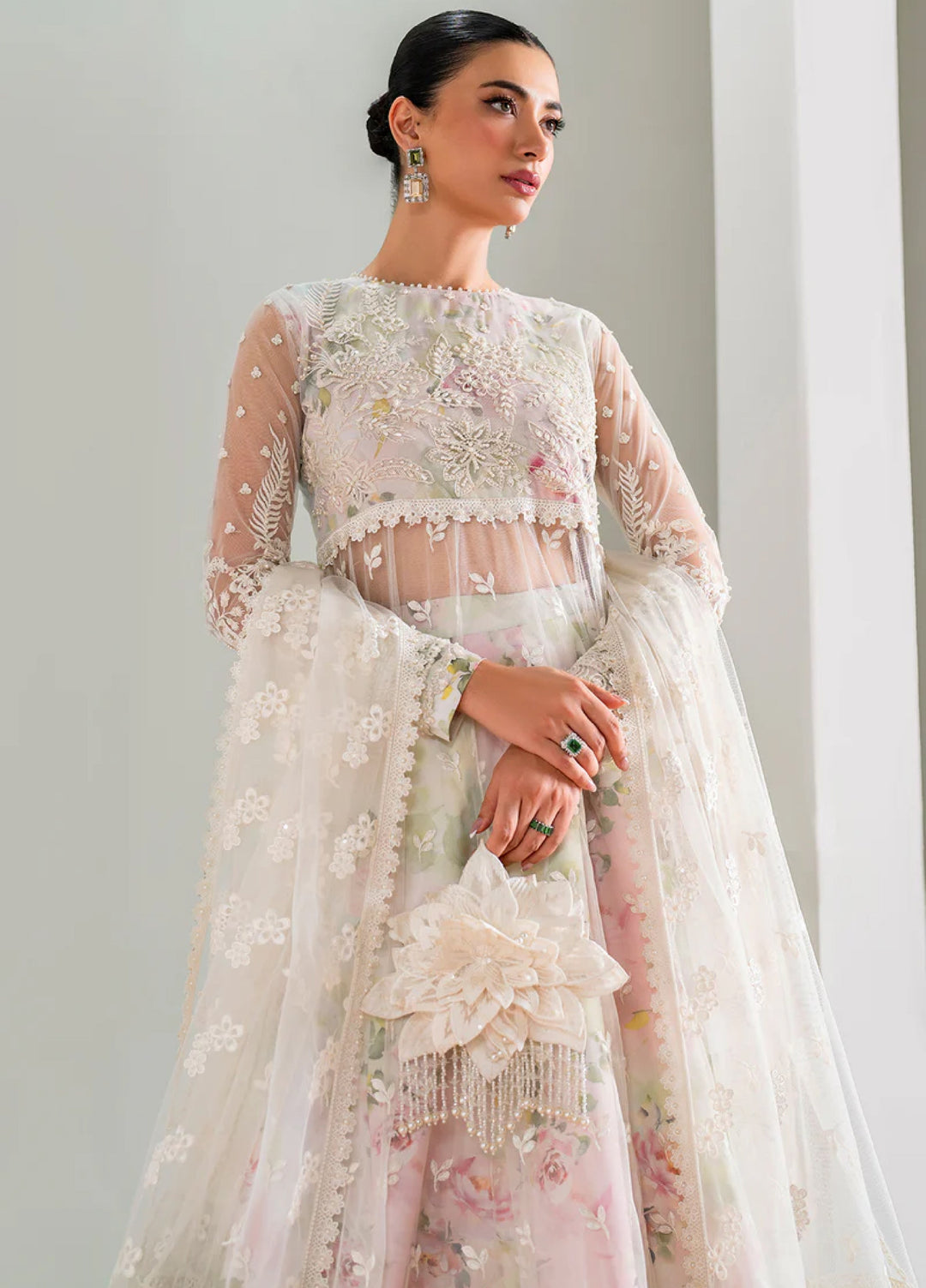 Chantelle by Baroque Unstitched Net Embroidered Suits 3 Piece BQ25FC UF-686 - Festive Collection