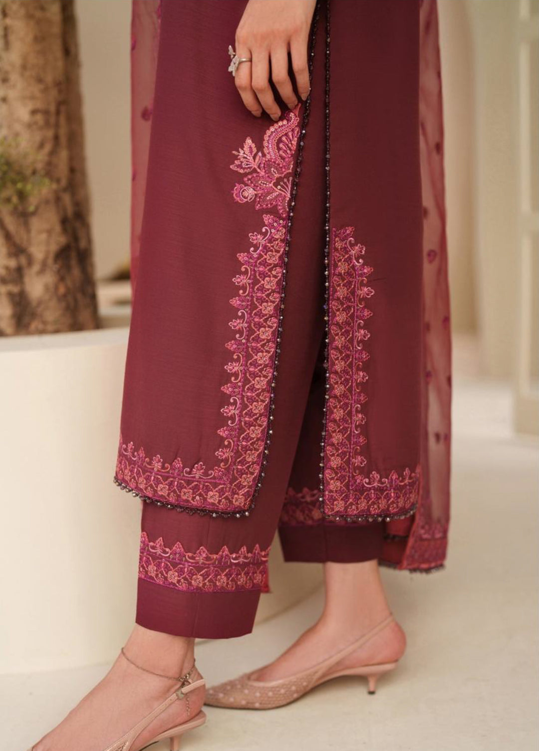 Tabeer by Zarif Unstitched Silk Embroidered 3 Piece Suit ZR26UT ZE-TS-01 MALIKA - Winter Collection