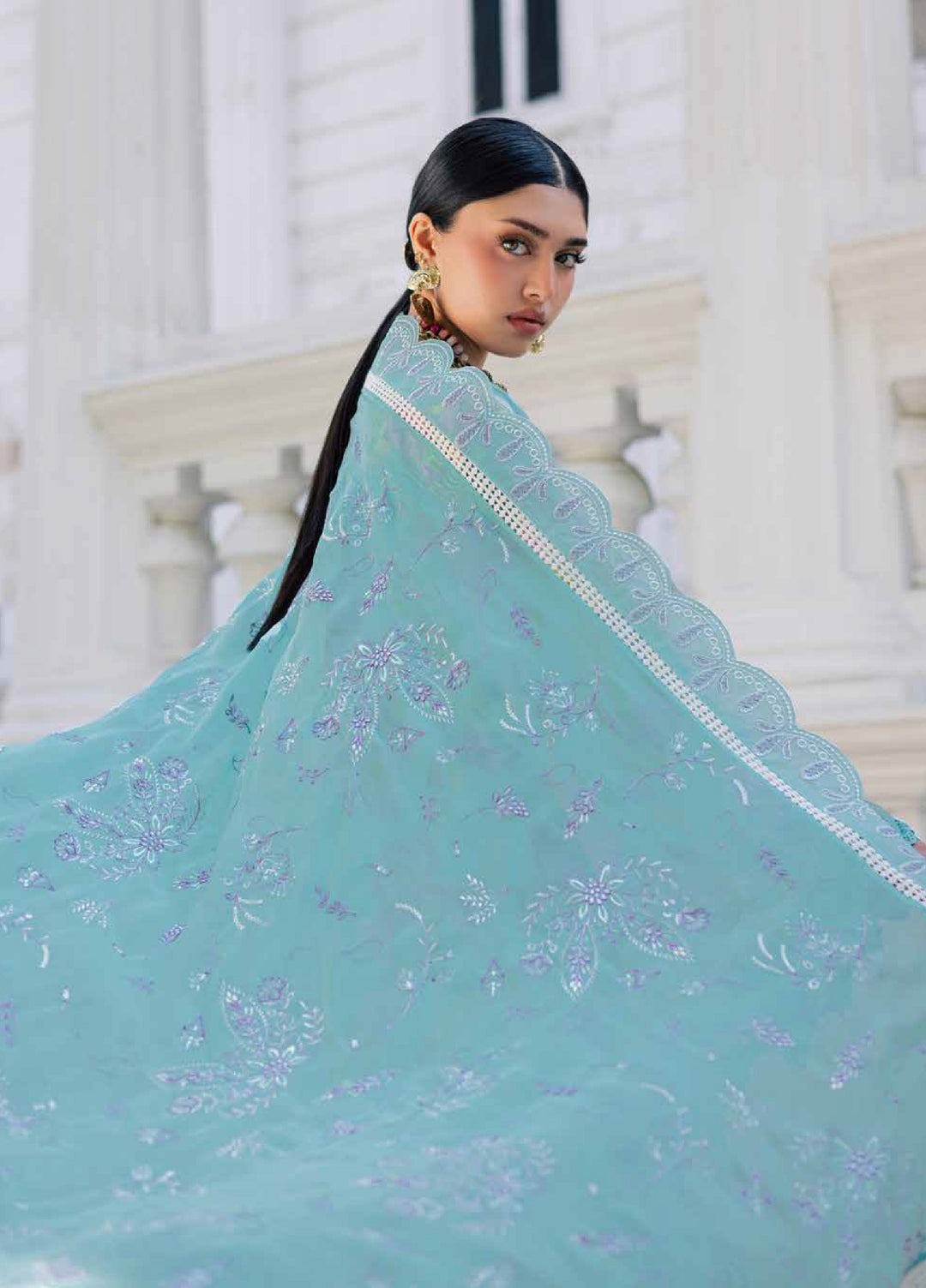 Maya by Nureh Unstitched Embroidered Luxury Lawn 3 Piece Suit NU26ULM NS-167 - Summer Collection