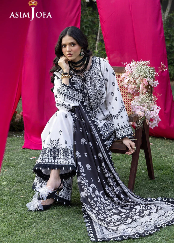 Asim Jofa Unstitched Embroidered Luxury Lawn 3 Piece Suit AJ26ULL AJULW-04 - Festive Collection