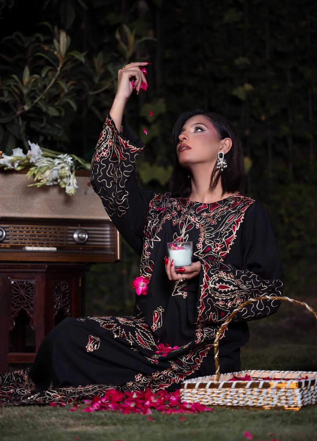 Sitaray by Reezas Women Pret Silk Embroidered 2 Piece Shab e Surkh - Festive Collection
