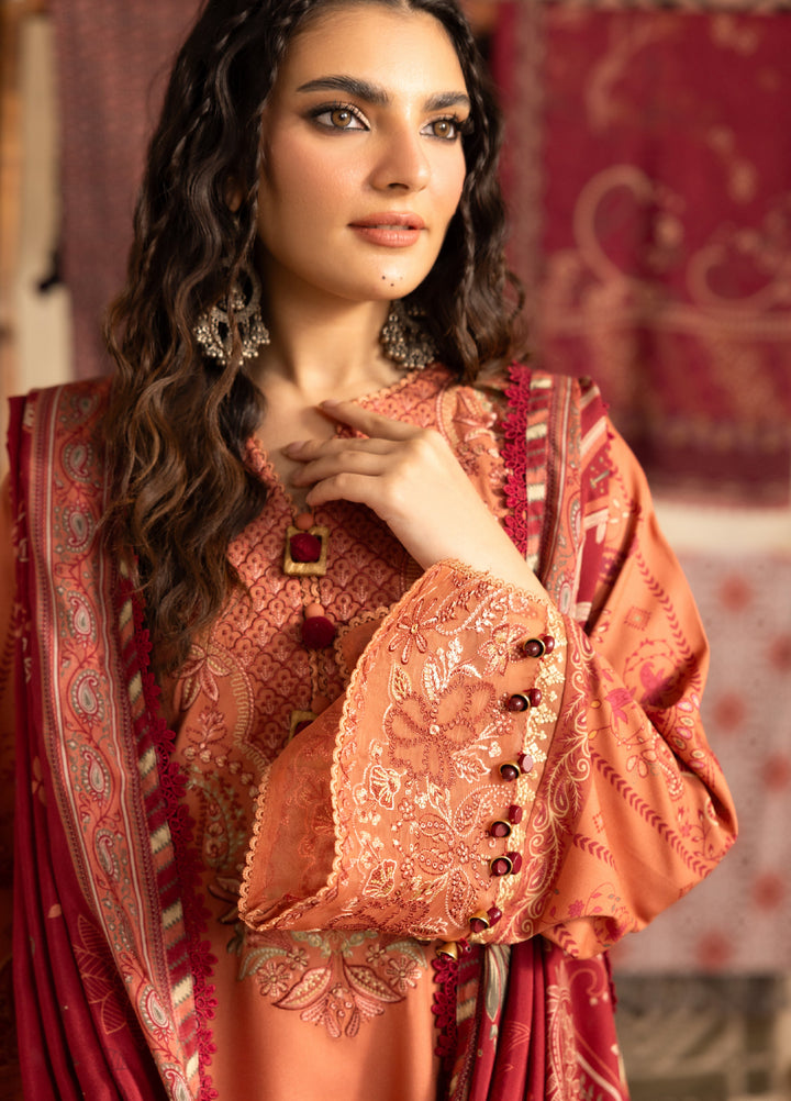 Zync by Florent One Nation Unstitched Khaddar Embroidered Suits 3 Piece FL25ON FL-9B - Winter Collection