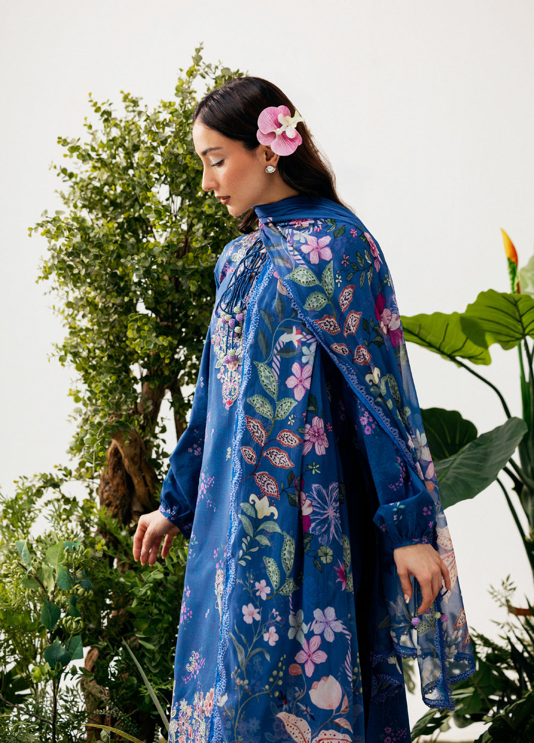 Zync by Florent Unstitched Embroidered Printkari Lawn 3 Piece Suit FL26UZP FZ-8A - Summer Collection