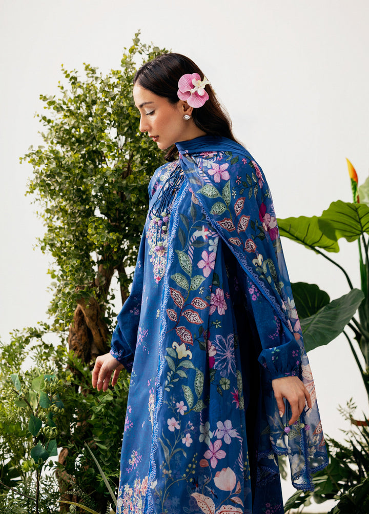 Zync by Florent Unstitched Embroidered Printkari Lawn 3 Piece Suit FL26UZP FZ-8A - Summer Collection