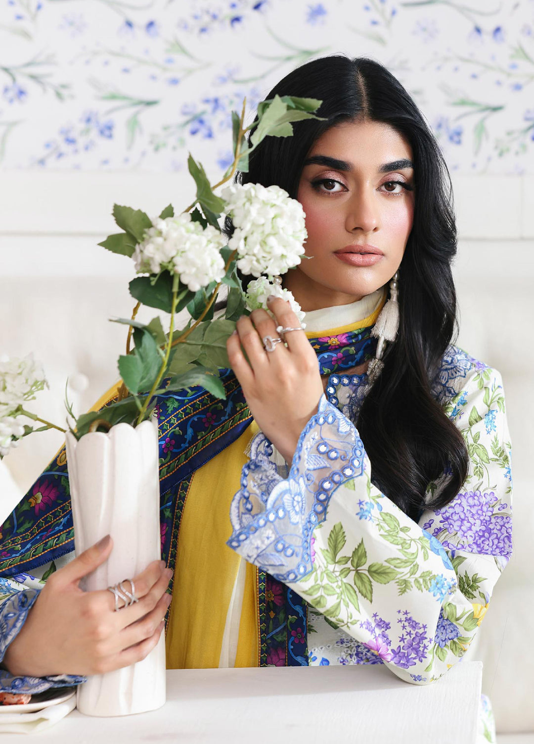 Nissa Floral Symphony by Rajbari Unstitched Lawn Embroidered 3 Piece Suit RB26UNF D-02 - Summer Collection